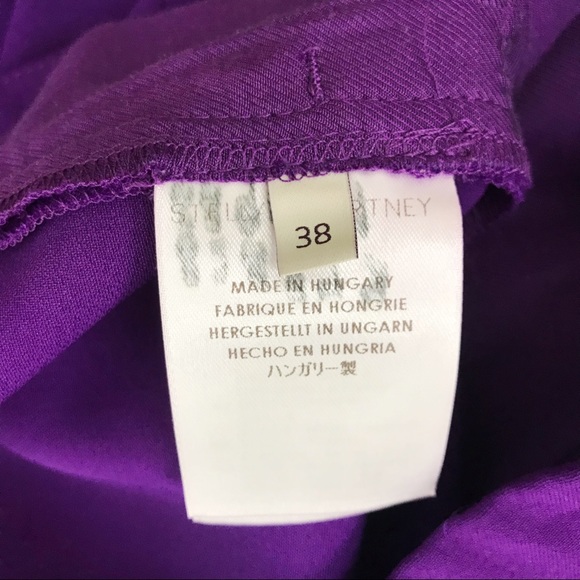 Stella McCartney Size 38 US 0 Slim Cropped Trousers Bright Purple Cuffed Bottom - Picture 11 of 13